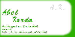 abel korda business card